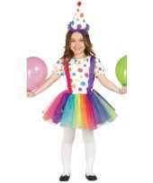Carnavalsfeest kostuum clownsjurk voor kinderen