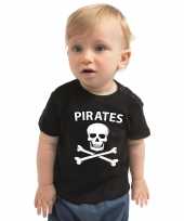 Piraten feest kostuum shirt zwart voor babys